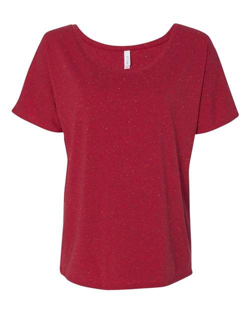 Women’s Slouchy Tee - Red Speckled Front