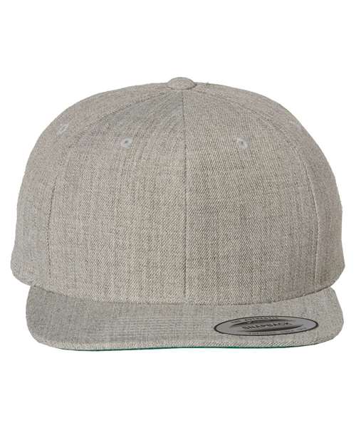 YP Classics Premium Flat Bill Snapback Cap - Heather Grey Front