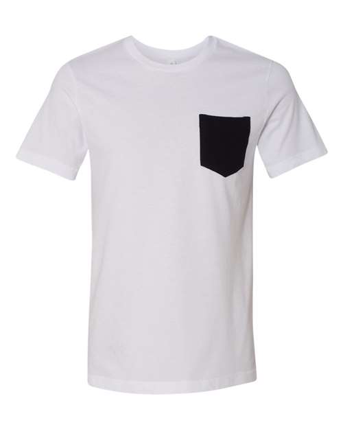 Men's Jersey Pocket Tee - White/ Black Front