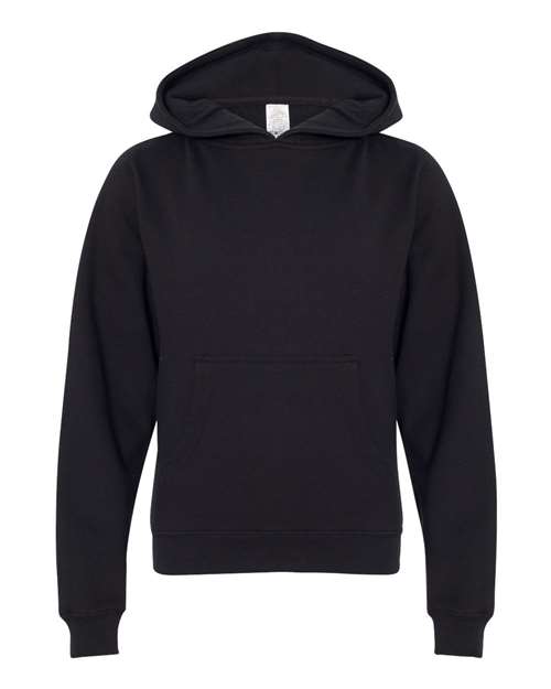 Youth Midweight Hooded Sweatshirt - Black Front