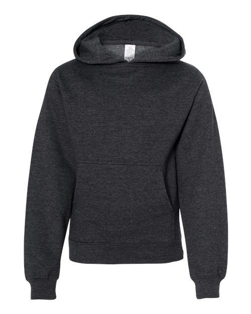 Youth Midweight Hooded Sweatshirt - Charcoal Heather Front