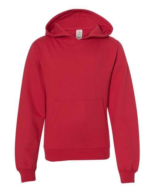 Youth Midweight Hooded Sweatshirt - Red Front