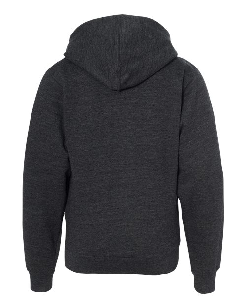 Youth Midweight Full-Zip Hooded Sweatshirt - Charcoal Heather Back