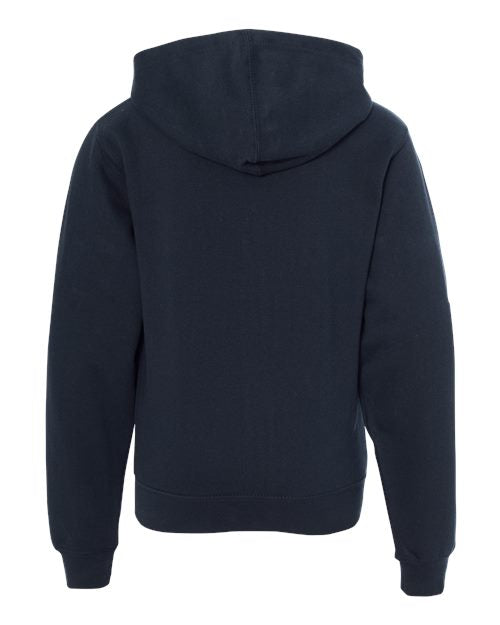 Youth Midweight Full-Zip Hooded Sweatshirt - Navy Back