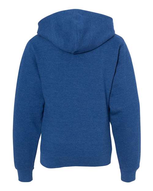 Youth Midweight Full-Zip Hooded Sweatshirt - Royal Heather Back