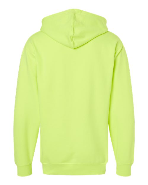 Unisex Midweight Full-Zip Hooded Sweatshirt - Safety Yellow Back
