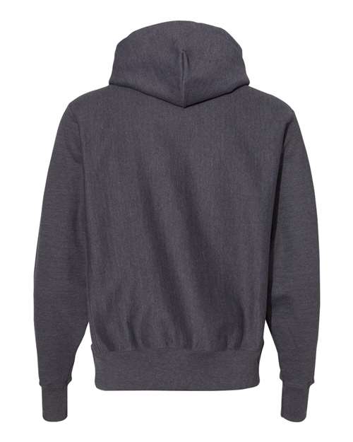 Unisex Reverse Weave® Hooded Sweatshirt - Charcoal Heather Back