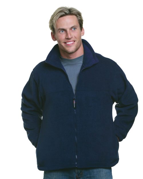 Men's USA-Made Full-Zip Fleece Jacket - Black Front