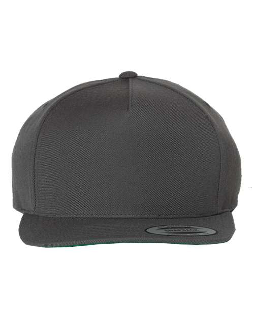 Premium Five-Panel Snapback Cap - Dark Grey Front