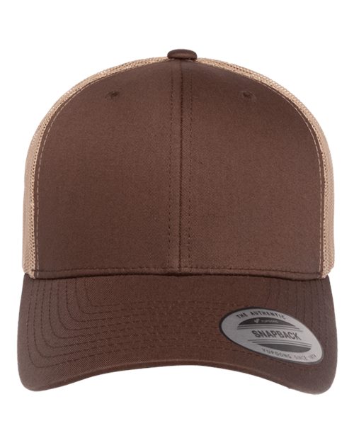 Retro Trucker Cap - Brown/ Khaki Front