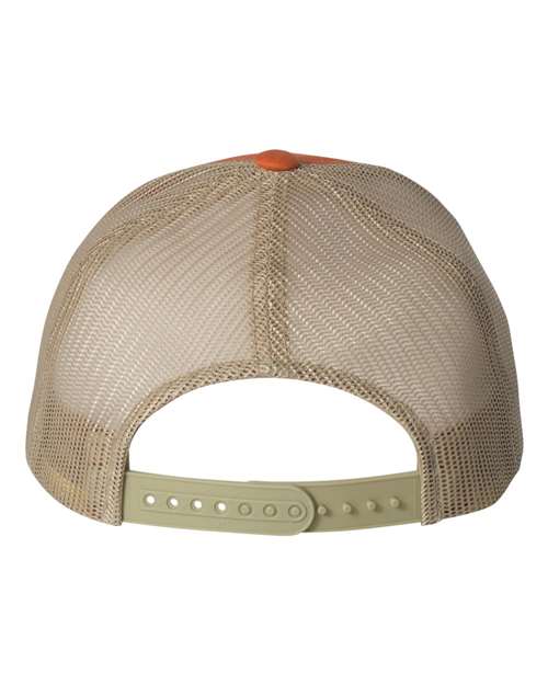 Retro Trucker Cap - Rustic Orange/ Khaki Back