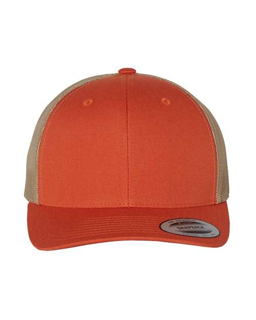 Retro Trucker Cap - Rustic Orange/ Khaki Front