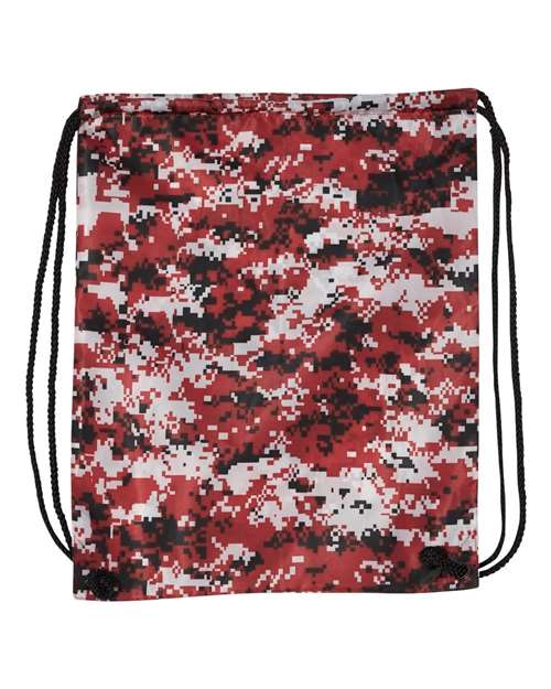 Drawstring Pack with DUROcord - Digital Red Camo Back