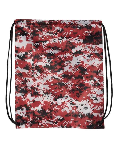Drawstring Pack with DUROcord - Digital Red Camo Front