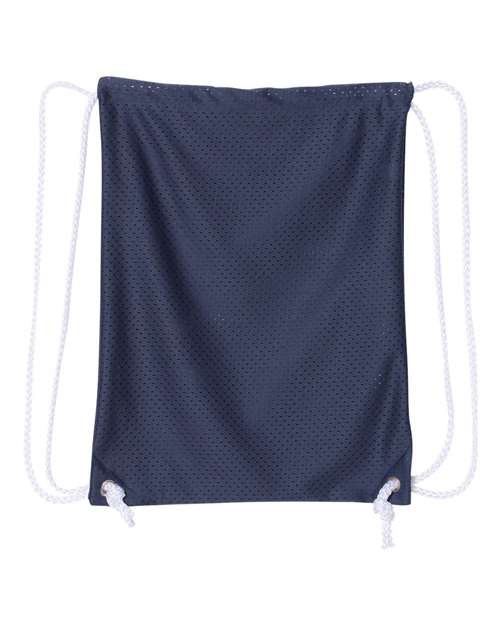 Mesh Drawstring Backpack - Navy Back