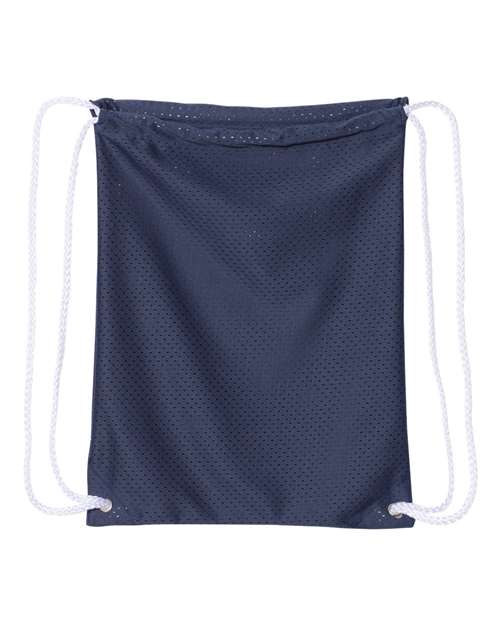 Mesh Drawstring Backpack - Navy Front