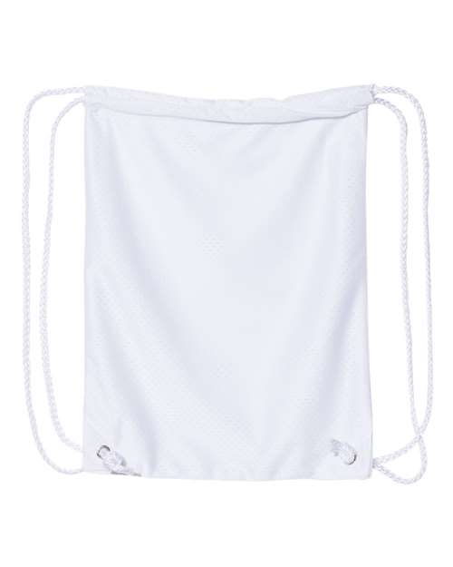 Mesh Drawstring Backpack - White Back