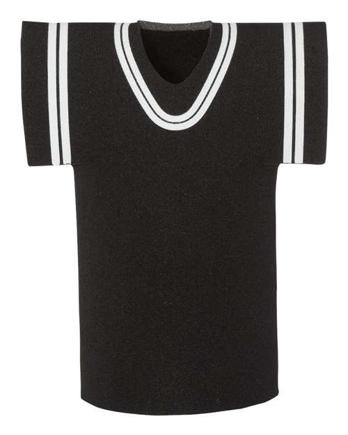 Collapsible Jersey Foam Can & Bottle Holder - Black Front