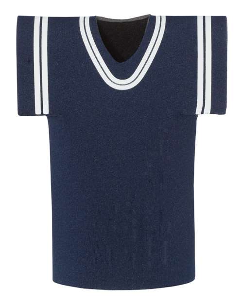 Collapsible Jersey Foam Can & Bottle Holder - Navy Front