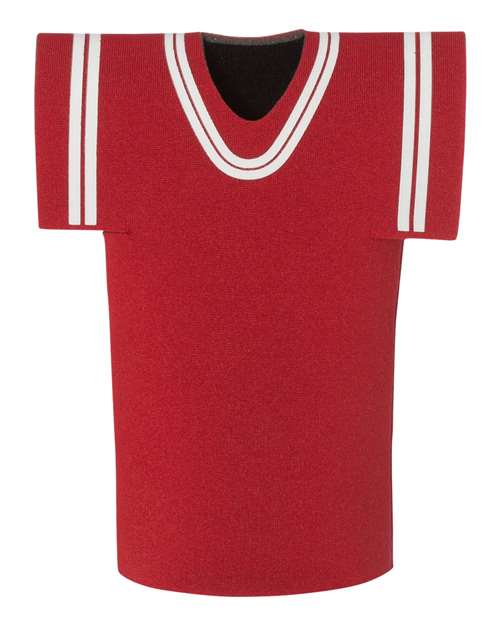 Collapsible Jersey Foam Can & Bottle Holder - Red Front