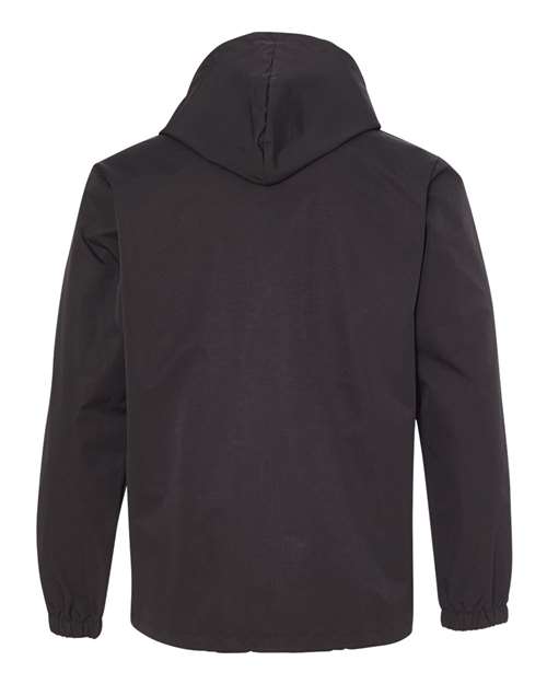 Men's Water-Resistant Hooded Windbreaker - Black Back