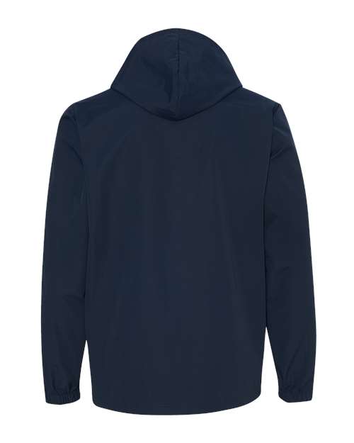 Men's Water-Resistant Hooded Windbreaker - Classic Navy Back