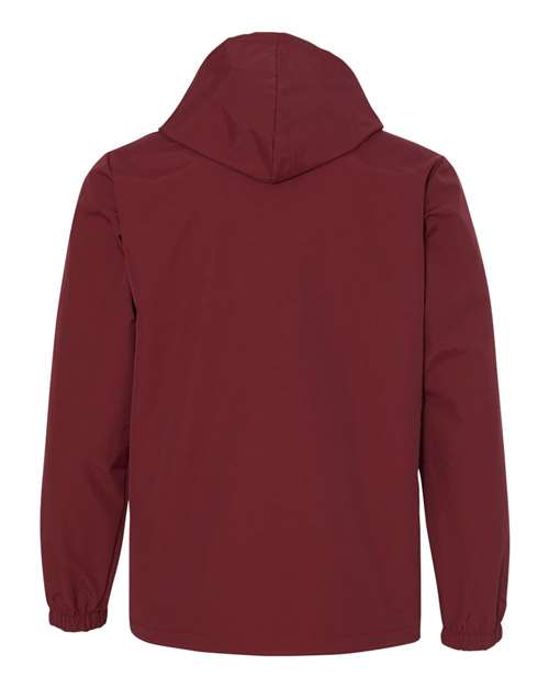 Men's Water-Resistant Hooded Windbreaker - Cardinal Back
