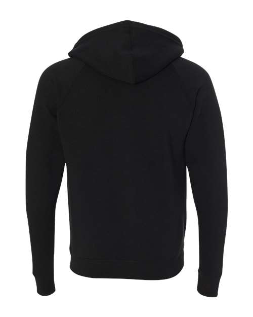 Unisex Special Blend Raglan Full-Zip Hooded Sweatshirt - Black Back