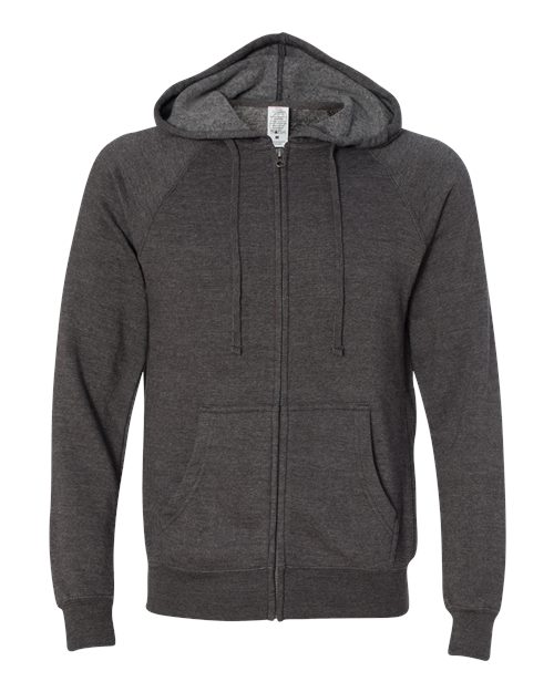 Unisex Special Blend Raglan Full-Zip Hooded Sweatshirt - Carbon Front