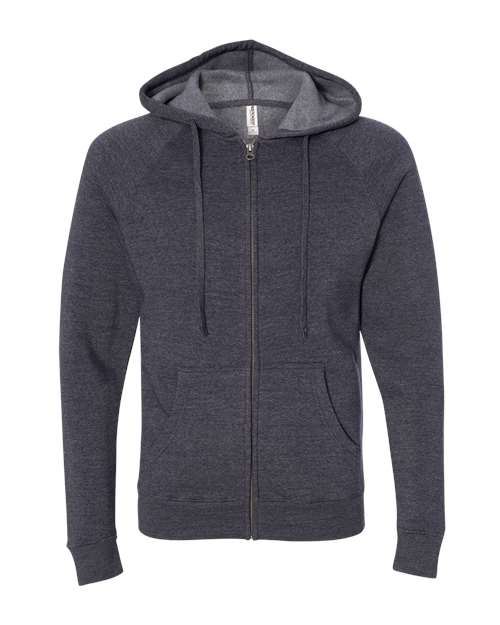 Unisex Special Blend Raglan Full-Zip Hooded Sweatshirt - Midnight Navy Front