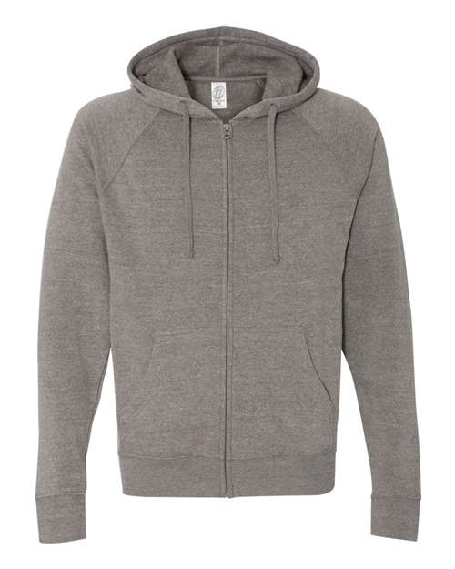 Unisex Special Blend Raglan Full-Zip Hooded Sweatshirt - Nickel Front