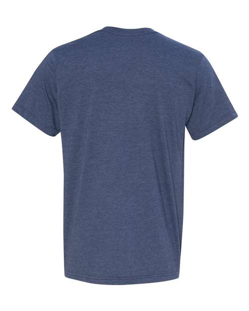 Unisex USA-Made 50/50 Fine Jersey T-Shirt - Heather Navy Back