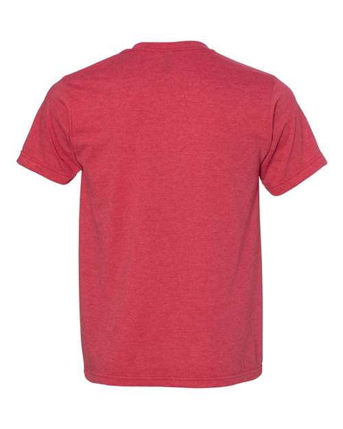 Unisex USA-Made 50/50 Fine Jersey T-Shirt - Heather Red Back