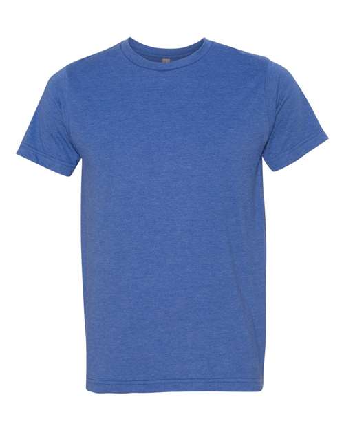 Unisex USA-Made 50/50 Fine Jersey T-Shirt - Heather Royal Blue Front