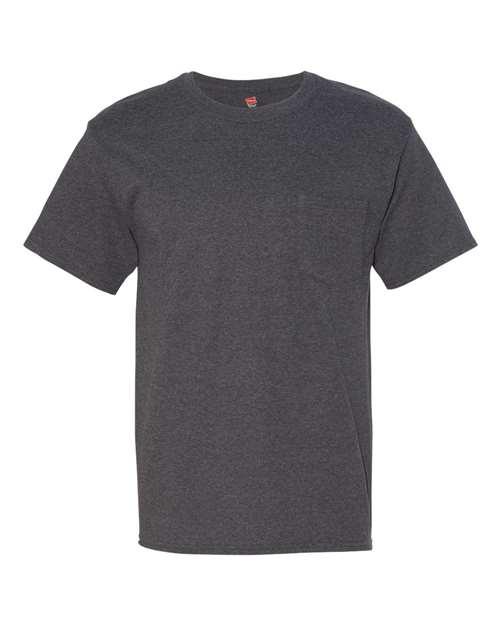 Men's Beefy-T® Pocket T-Shirt - Charcoal Heather Front