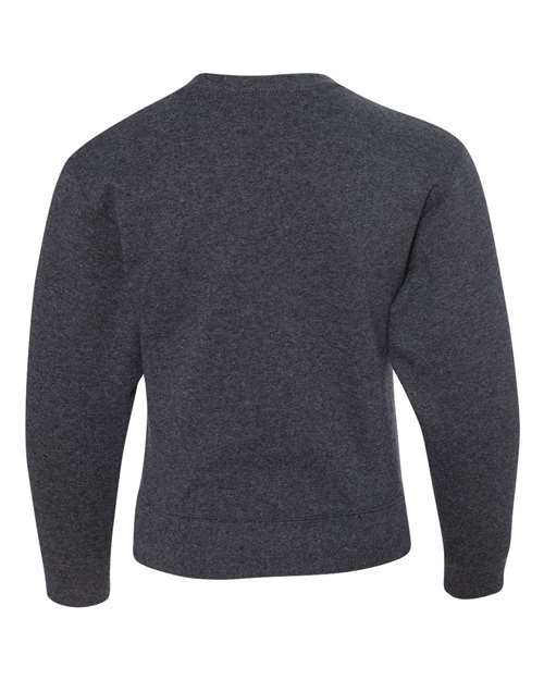 Youth NuBlend® Crewneck Sweatshirt - Black Heather Back