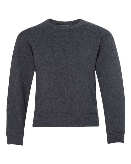 Youth NuBlend® Crewneck Sweatshirt - Black Heather Front