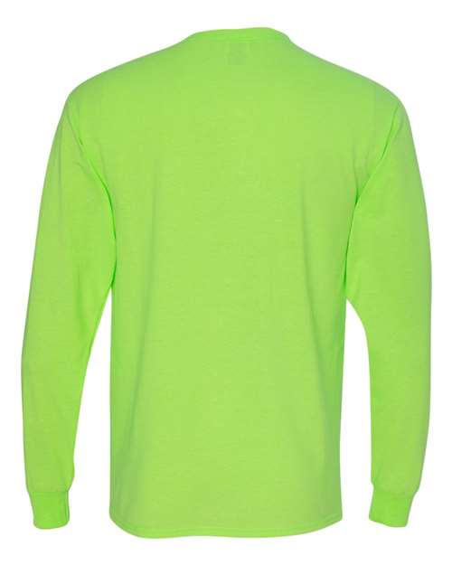 Unisex Dri-Power® Long Sleeve 50/50 T-Shirt - Neon Green Back
