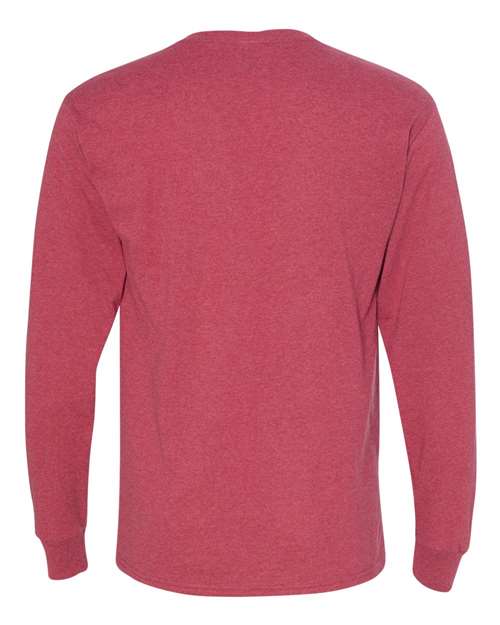 Unisex Dri-Power® Long Sleeve 50/50 T-Shirt - Vintage Heather Red Back