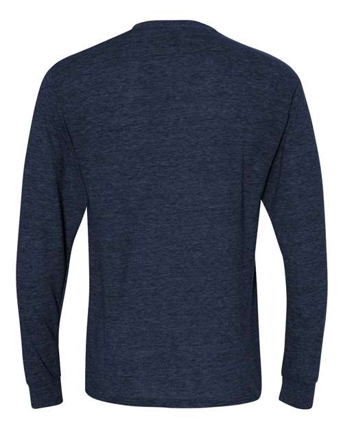 Unisex Dri-Power® Long Sleeve 50/50 T-Shirt - Vintage Heather Navy Back