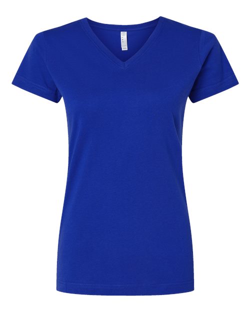 Women's Fine Jersey V-Neck Tee - Royal Front