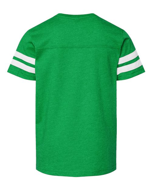 Youth Football Fine Jersey Tee - Vintage Green/ White Back