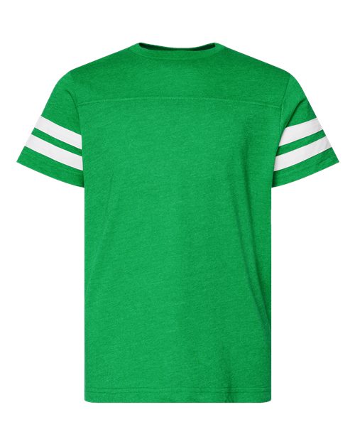 Youth Football Fine Jersey Tee - Vintage Green/ White Front