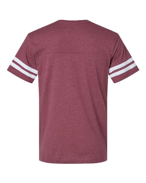 Men's Football Fine Jersey Tee - Vintage Burgundy/ White Back