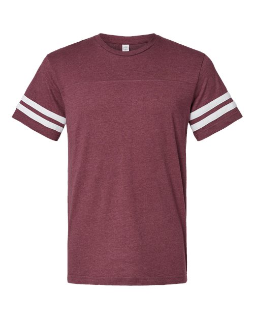 Men's Football Fine Jersey Tee - Vintage Burgundy/ White Front