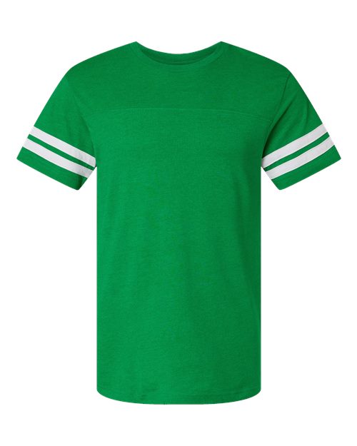 Men's Football Fine Jersey Tee - Vintage Green/ White Front