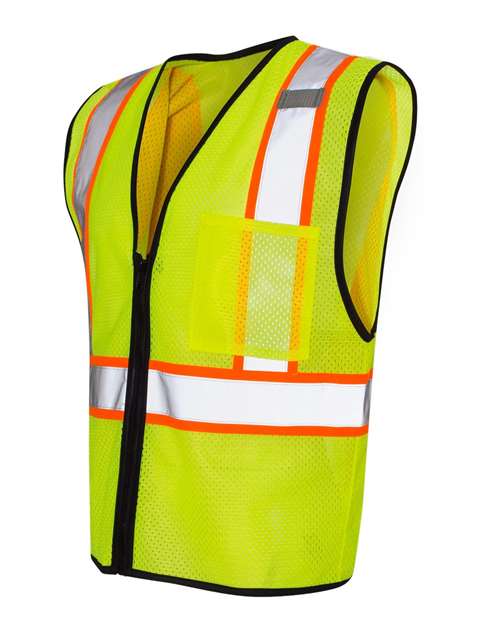 Kishigo Unisex Economy Contrasting Vest with Zippered Front - Side