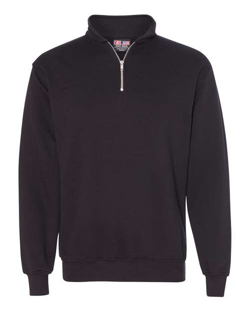 Unisex USA-Made Quarter-Zip Sweatshirt - Black Front