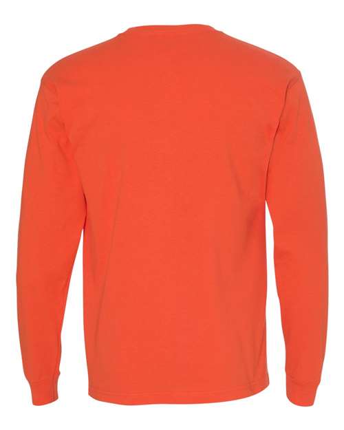 Unisex USA-Made Long Sleeve T-Shirt - Bright Orange Back