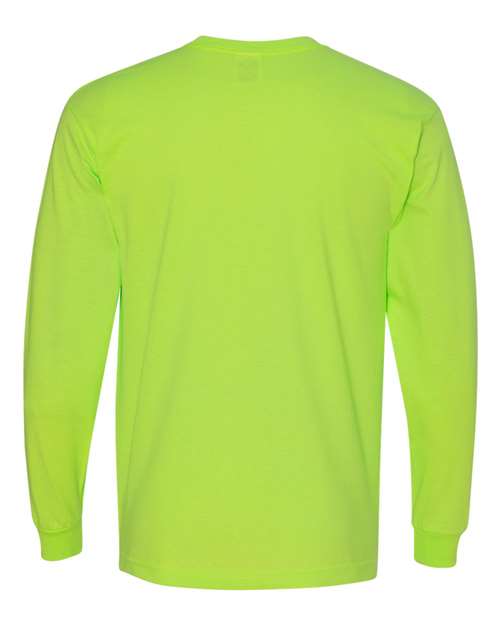 Unisex USA-Made Long Sleeve T-Shirt - Lime Green Back